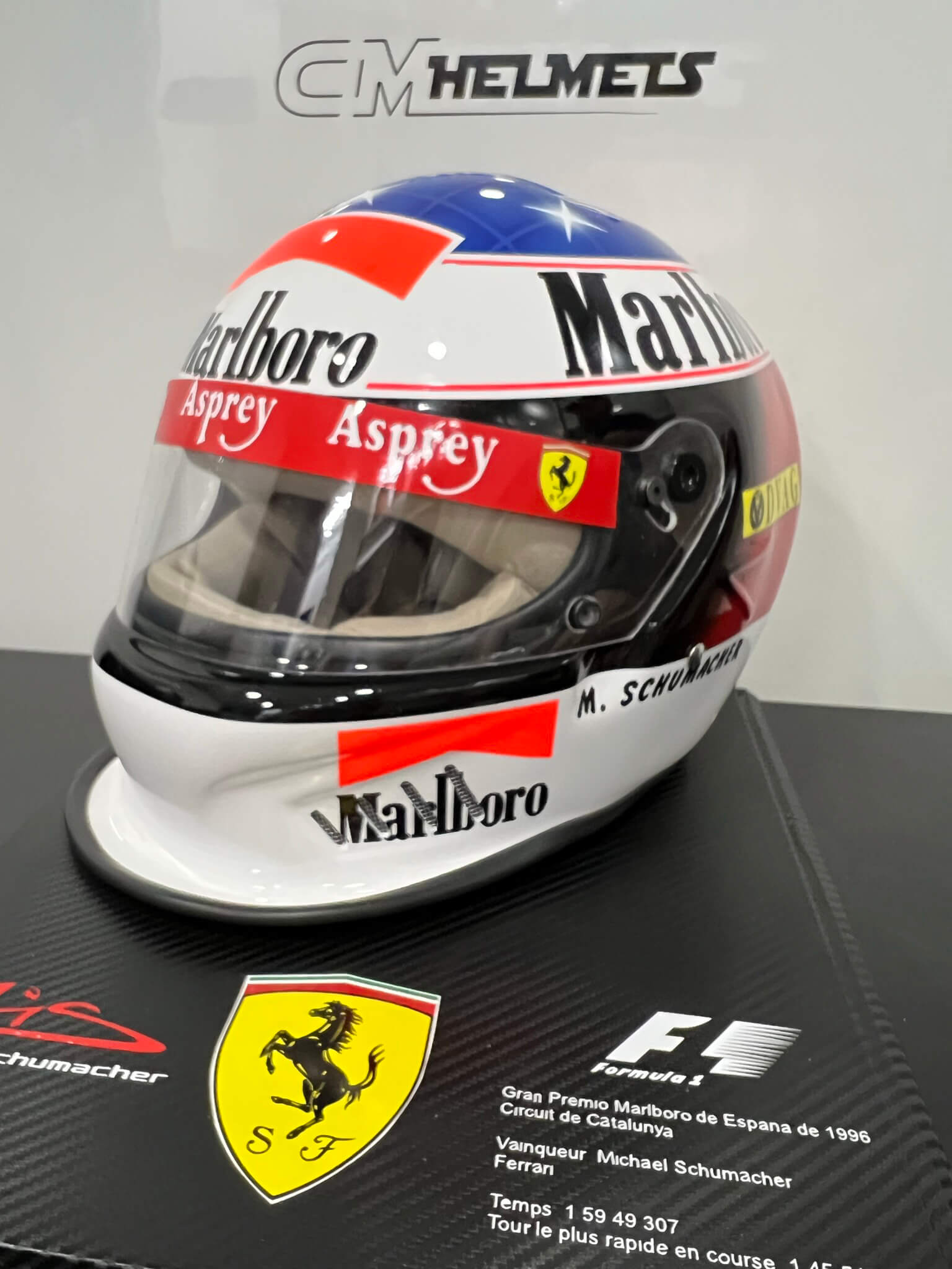 MICHAEL SCHUMACHER 1996 F1 REPLICA HELMET FULL SIZE | CM Helmets