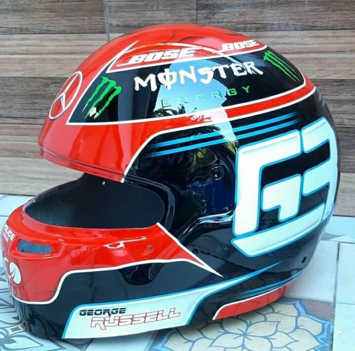 GEORGE RUSSELL'S MERCEDES HELMET DESIGN | CM Helmets