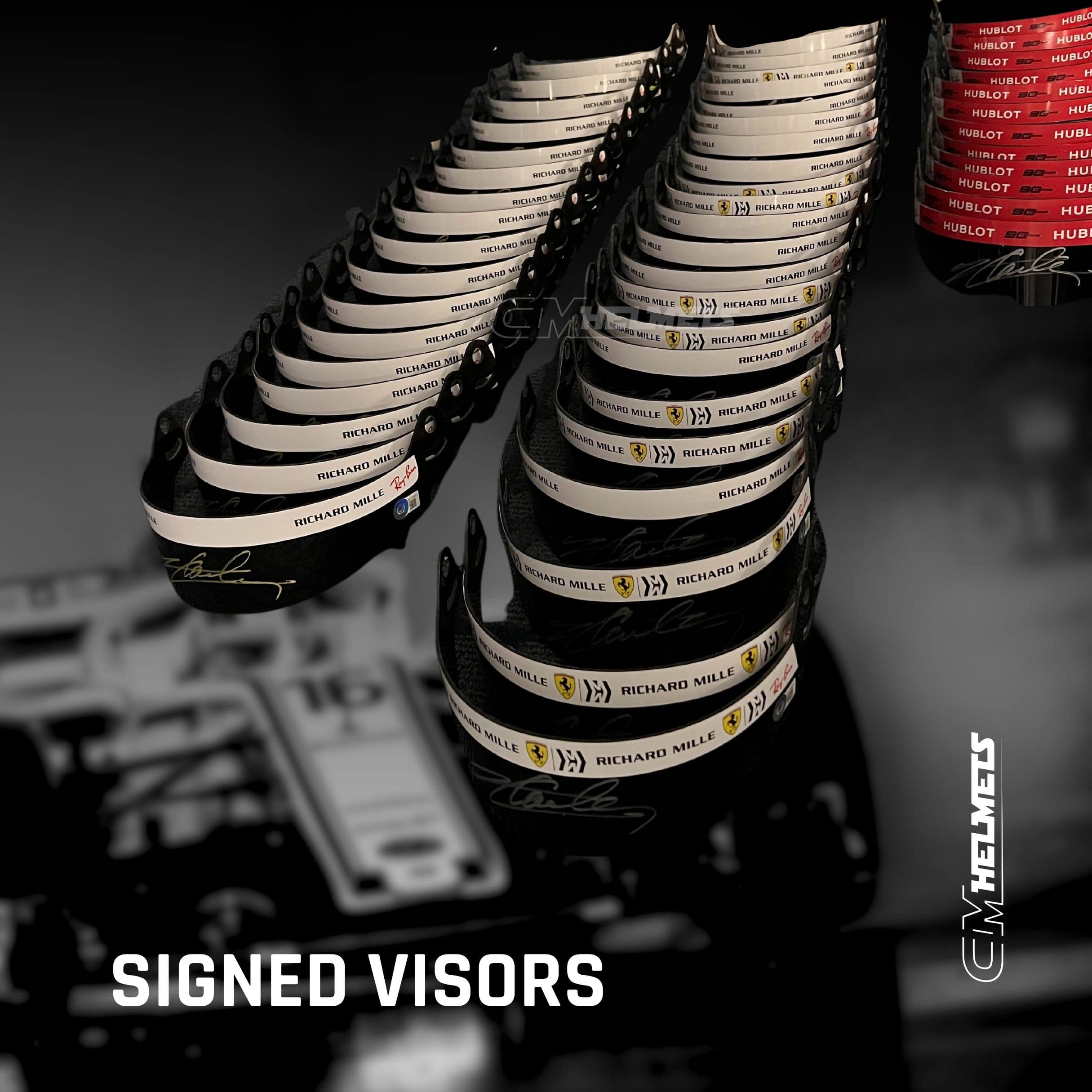 SIGNED FORMULA 1 VISORS FOR YOUR F1 HELMETS CM Helmets