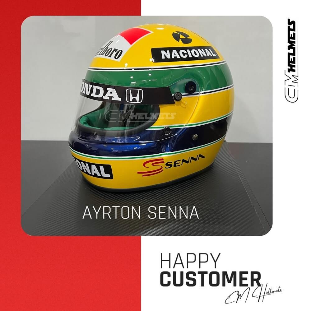 Iconic Customization To Ayrton Senna S Formula 1 Helmet Cm Helmets
