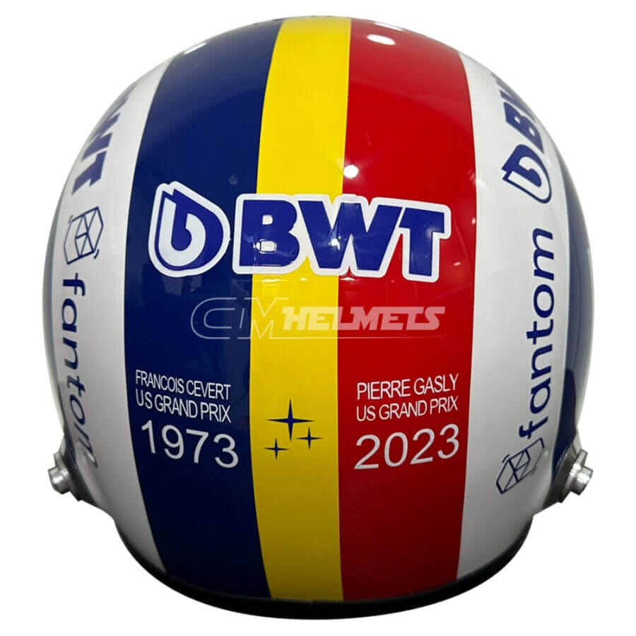 Pierre-Gasly-2023 Austin-GP-Cevert-Tribute-F1-Helmet-Be5