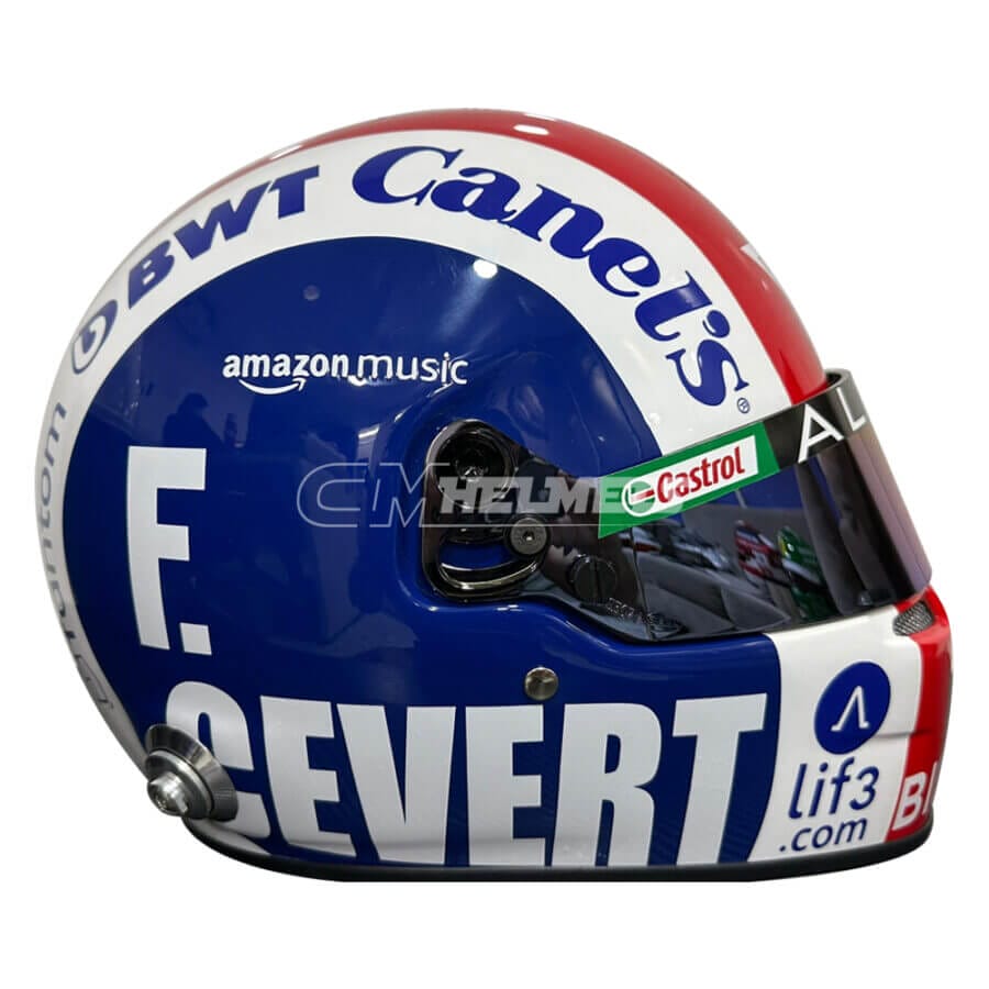 Pierre-Gasly-2023 Austin-GP-Cevert-Tribute-F1-Helmet-Be7
