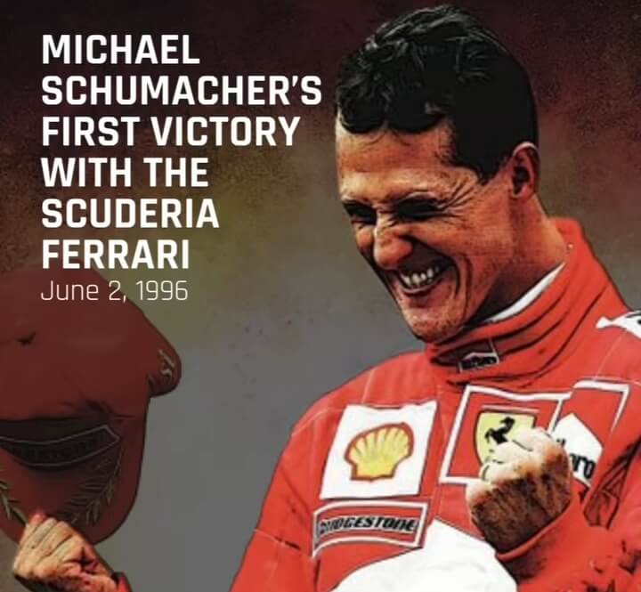 JUNE 2ND, 1996: MICHAEL SCHUMACHER'S FIRST F1 WIN WITH FERRARI | CM Helmets