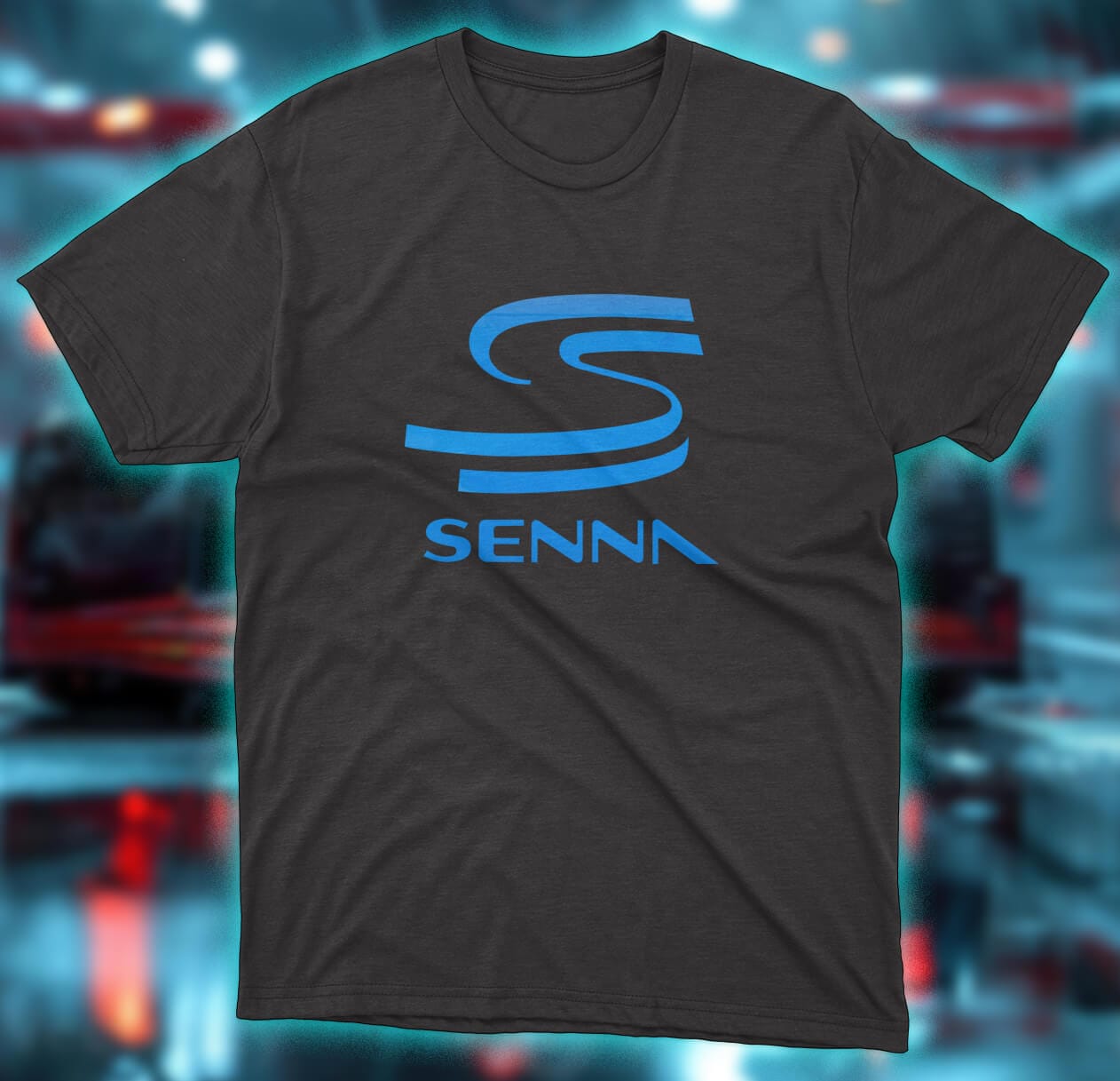 Ayrton Senna Logo - Neon Blue Ayrton Senna Logo – Neon Blue
