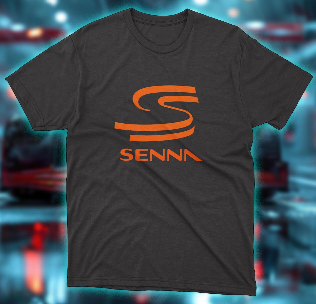 Ayrton Senna Logo - Neon Orange Ayrton Senna Logo – Neon Orange